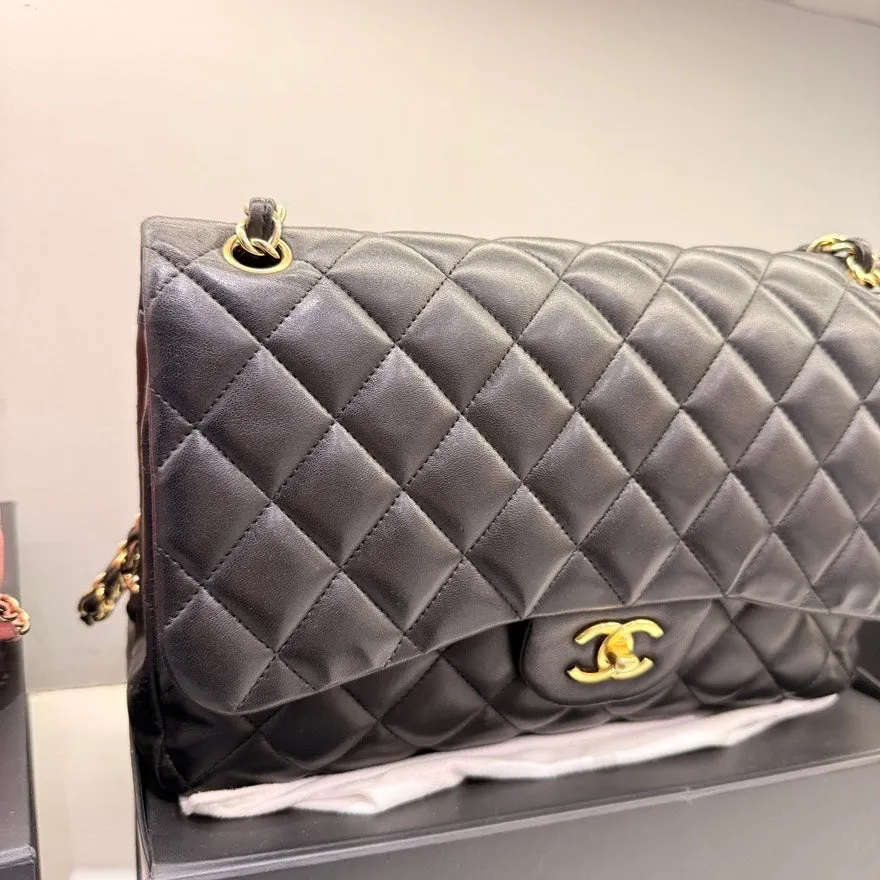 Chanel CF Jumbo Bag Black Leather Shoulder