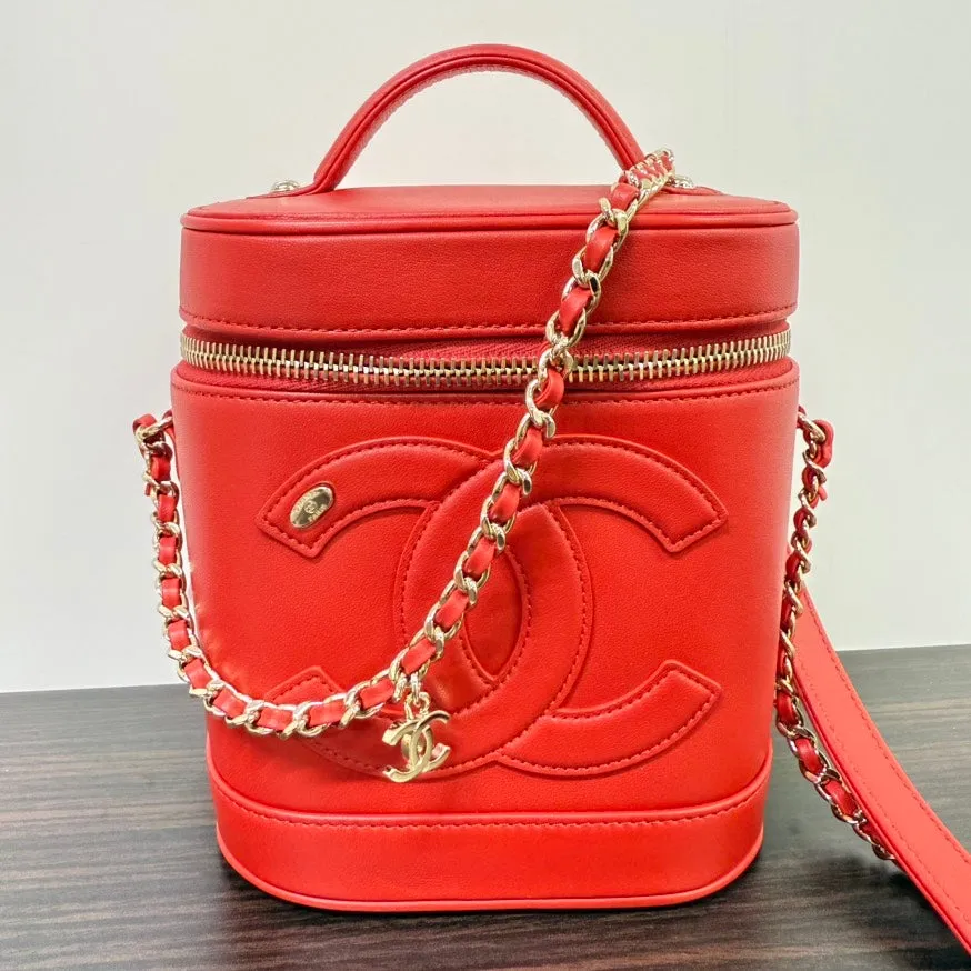 Chanel Lambskin Vanity 2way Bag Series 27 Red Crossbody Bag