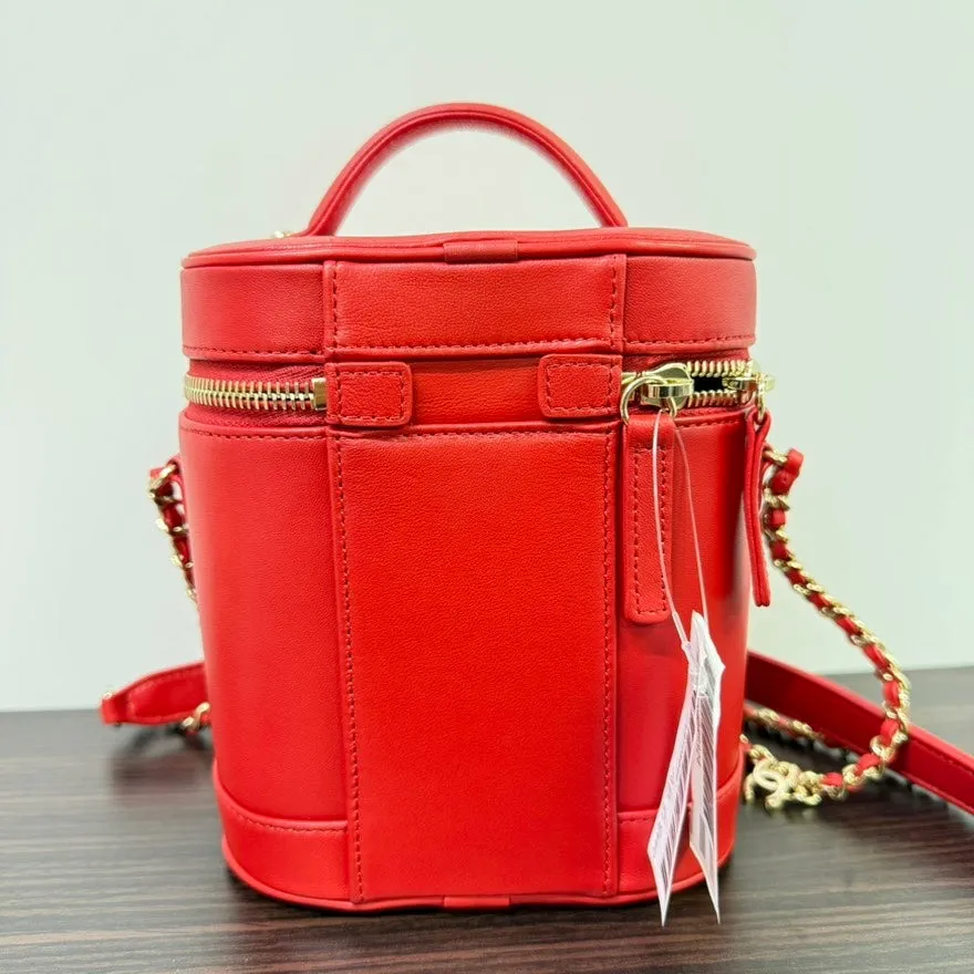 Chanel Lambskin Vanity 2way Bag Series 27 Red Crossbody Bag