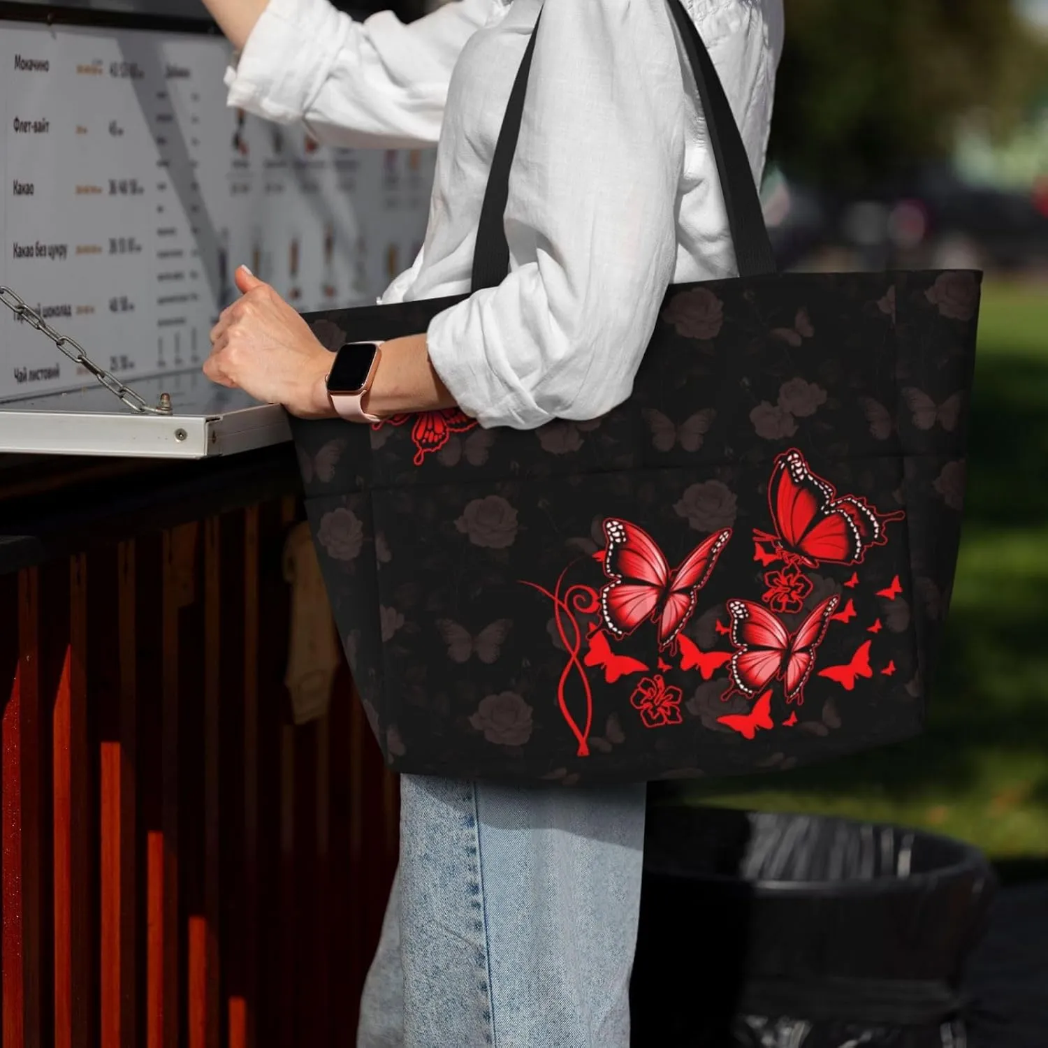 CHAOS MONKEY Women Large Beach Bag Sandproof Waterproof Travel Weekender Foldable Tote Bag for Pool Vacation Gym