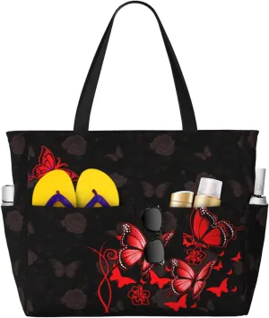 CHAOS MONKEY Women Large Beach Bag Sandproof Waterproof Travel Weekender Foldable Tote Bag for Pool Vacation Gym