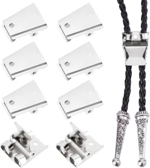 CHGCRAFT 10 Pcs Iron Bolo Tie Slider Clasp Platinum Color Bolo Tie Buckle Accessories Smooth Surface Jewelry Findings for DIY Craft Wallets Bag Leather Handbags Making, 24x19x7.5mm