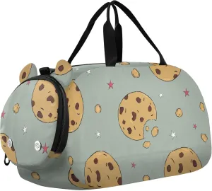 Chocolate Chip Cookies Sports Duffle Bag for Girls Boys, Gym Bag with Shoe Compartment, Kids Travel Overnight Weekender Shoulder Bag