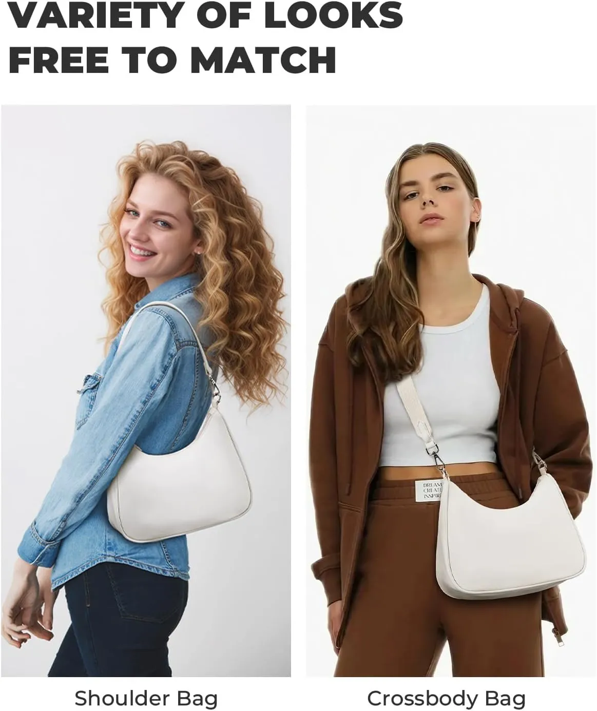 CHOLISS Small Crescent Shoulder Bag for Women, Nylon Crossbody Bags for Women Trendy, Everyday Bag with Adjustable Straps