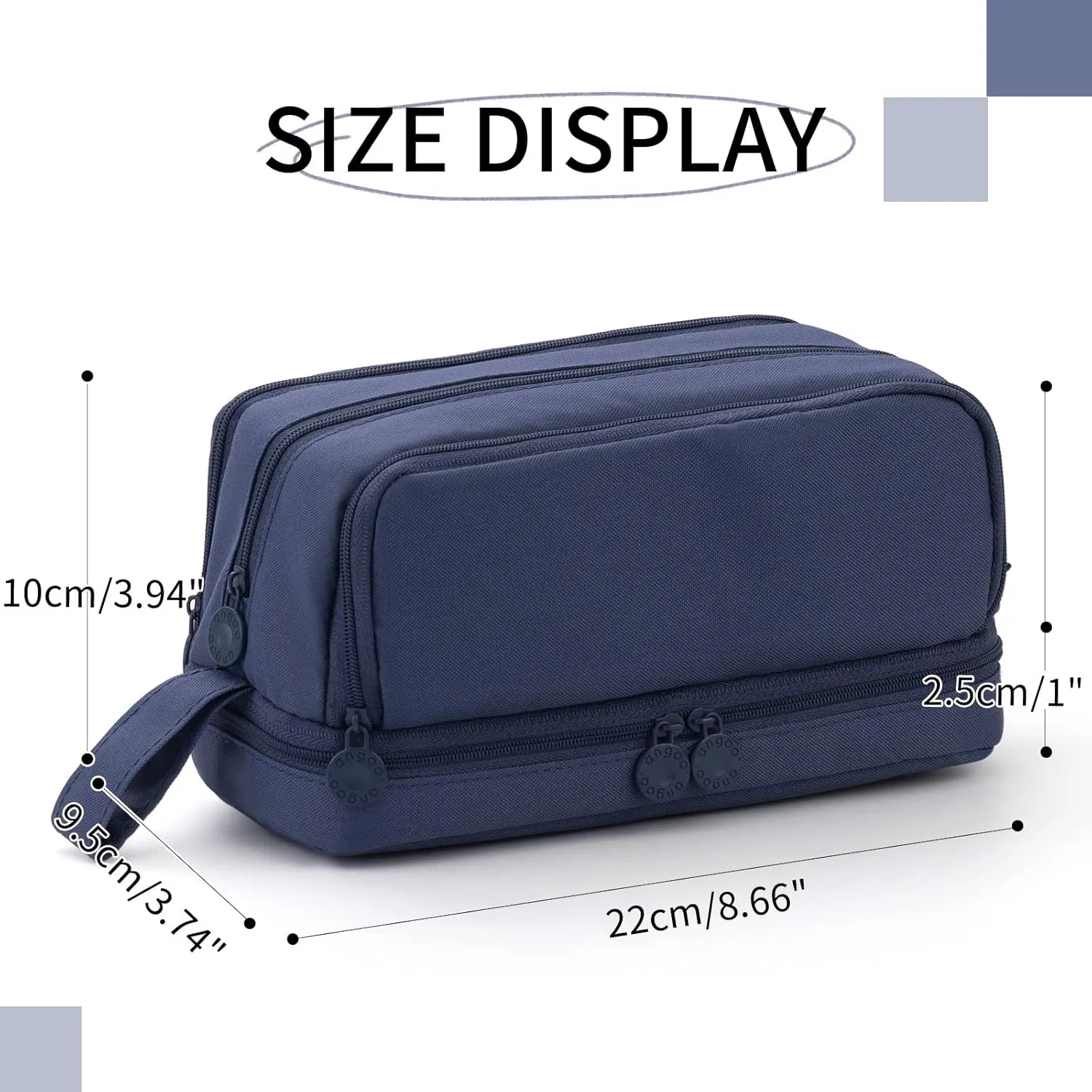 CICIMELON Large Capacity Pen Pencil Case with 4 Compartments, Multi-Slot Pencil Pouch Bag Aesthetic School Supplies Organizer for Teen Girls, Women, Adults (Navy)