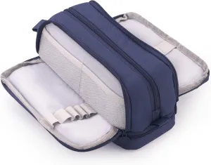 CICIMELON Large Capacity Pen Pencil Case with 4 Compartments, Multi-Slot Pencil Pouch Bag Aesthetic School Supplies Organizer for Teen Girls, Women, Adults (Navy)