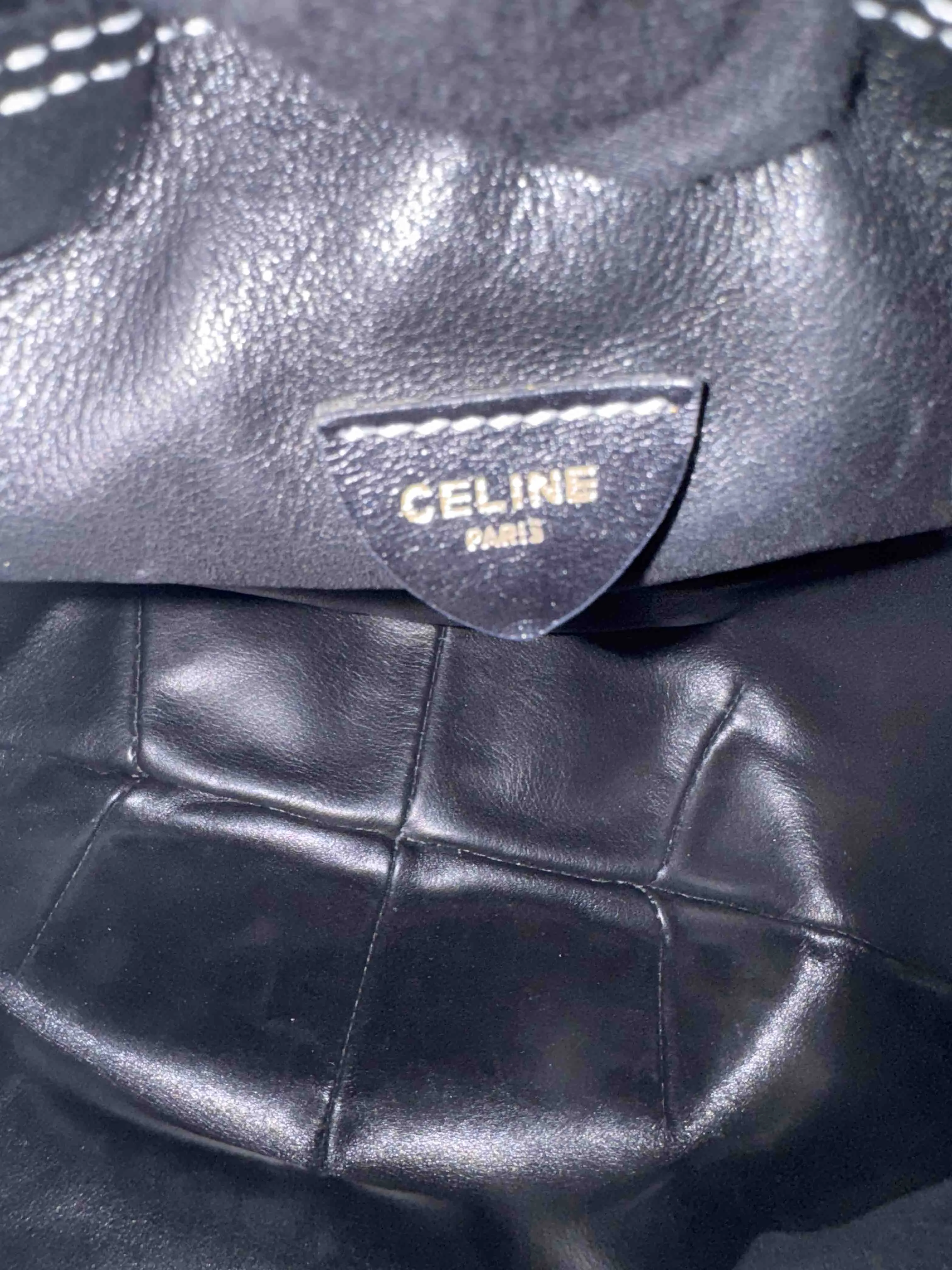 Céline Vintage Black Leather Bucket Bag RE67837800