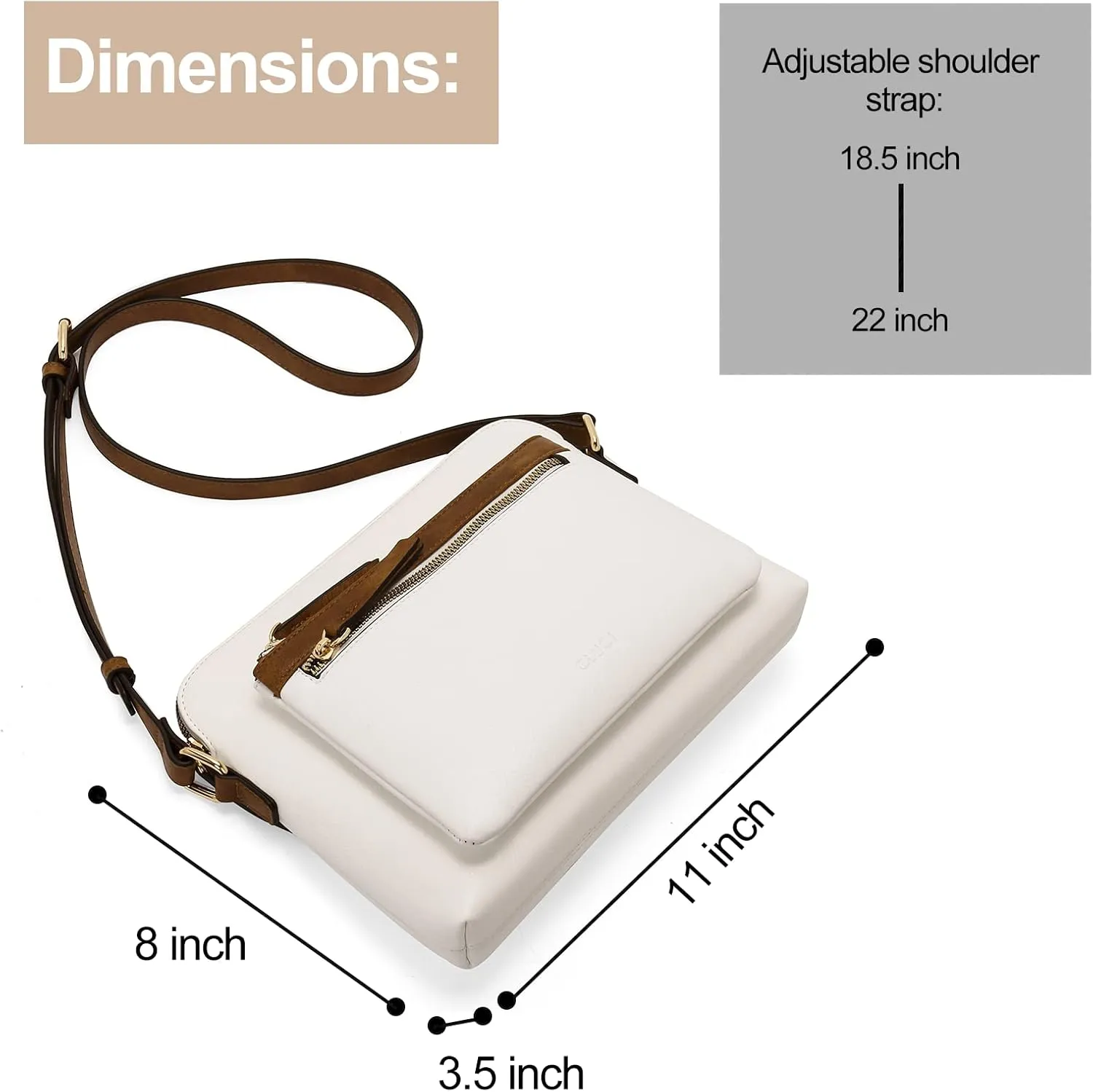 CLUCI Crossbody Purse for Women Multi Pockets Bag Vegan Leather Small Shoulder Handbags Summer Travel Designer Vintage Ladies