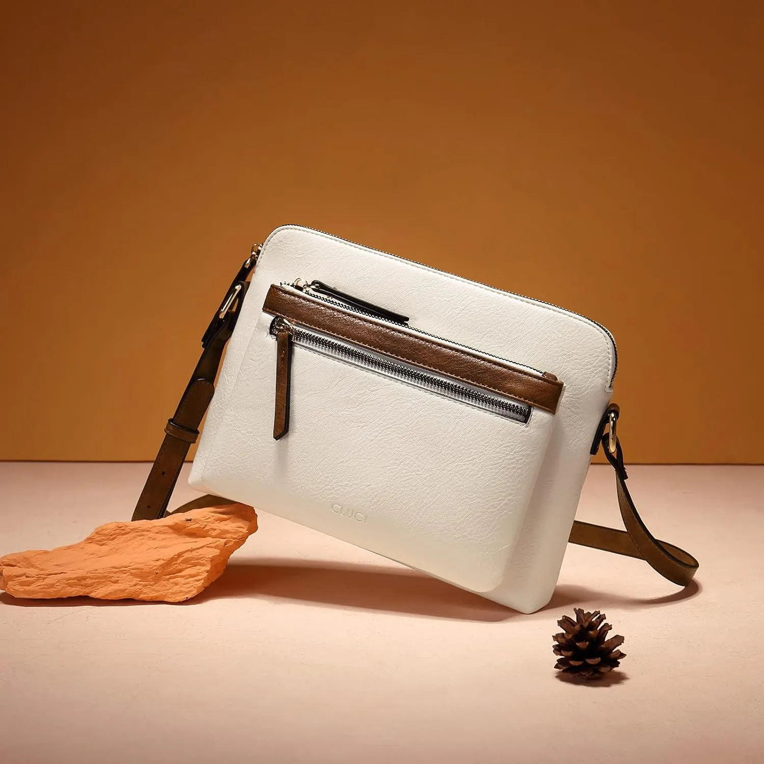 CLUCI Crossbody Purse for Women Multi Pockets Bag Vegan Leather Small Shoulder Handbags Summer Travel Designer Vintage Ladies