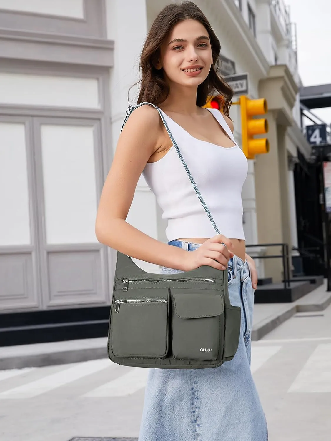 CLUCI Travel Purses for Women, Waterproof Nylon Crossbody Bags for Woman Trendy, Anti Theft Shoulder Bag for Ladies