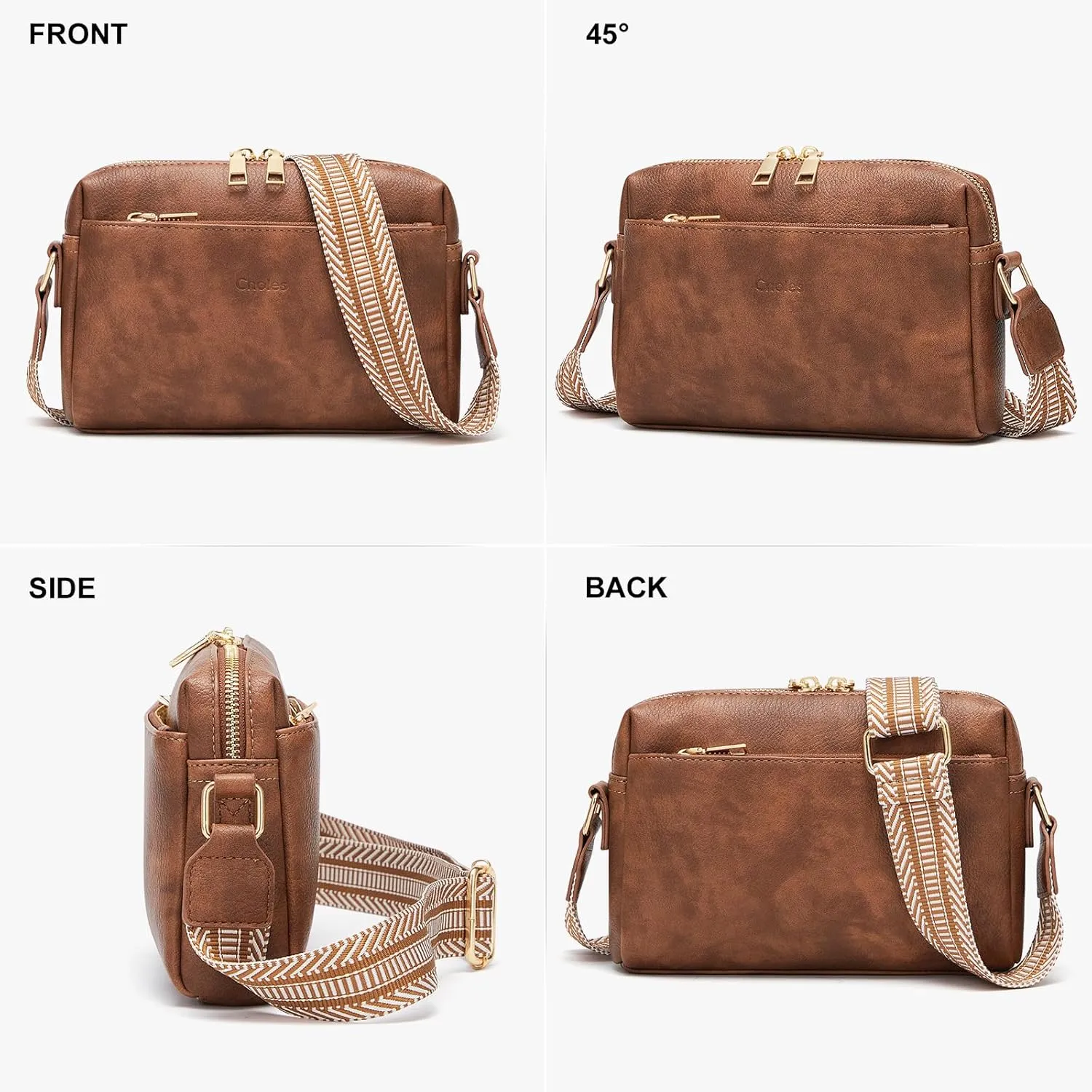 Cnoles Crossbody Bag Small Women Shoulder Cell Phone Handbags Fashion Vegan Leather Purses For Women with Guitar Strap