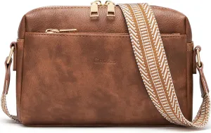 Cnoles Crossbody Bag Small Women Shoulder Cell Phone Handbags Fashion Vegan Leather Purses For Women with Guitar Strap