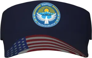 Coat of Arms Kyrgyzstan Visor Cap Adjustable Uv Protection Sun Visor Hats Empty Top Baseball Hat for Women and Men Black