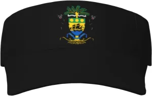 Coat of Arms of Gabon Visor Cap Adjustable Uv Protection Sun Visor Hats Empty Top Baseball Hat for Women and Men Black