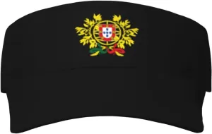 Coat of Arms of Portugal Visor Cap Adjustable Uv Protection Sun Visor Hats Empty Top Baseball Hat for Women and Men Black