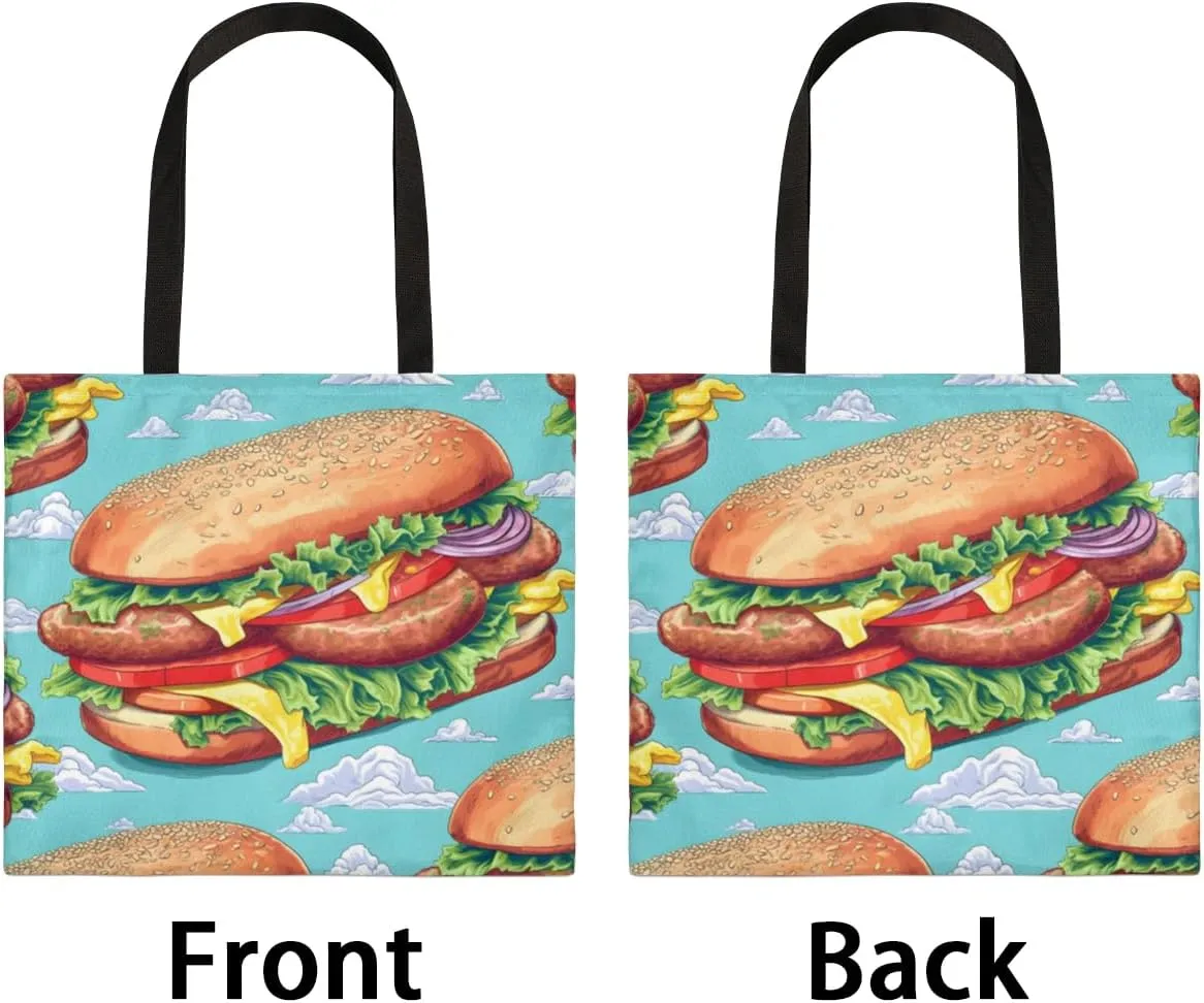 Coconuts Tropical Leaves Flowers Canvas Tote Bag for Women Men Stylish Tote Handbag Shoulder Bag Reusable Grocery Bag
