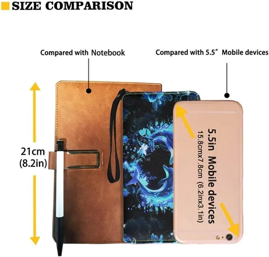 Coldinair Blue Dolphins Wallets for Women PU Leather Credit Card Holder Floral RFID Blocking ID Card Purse Long Handbag Large Capacity Wristlet Pouch