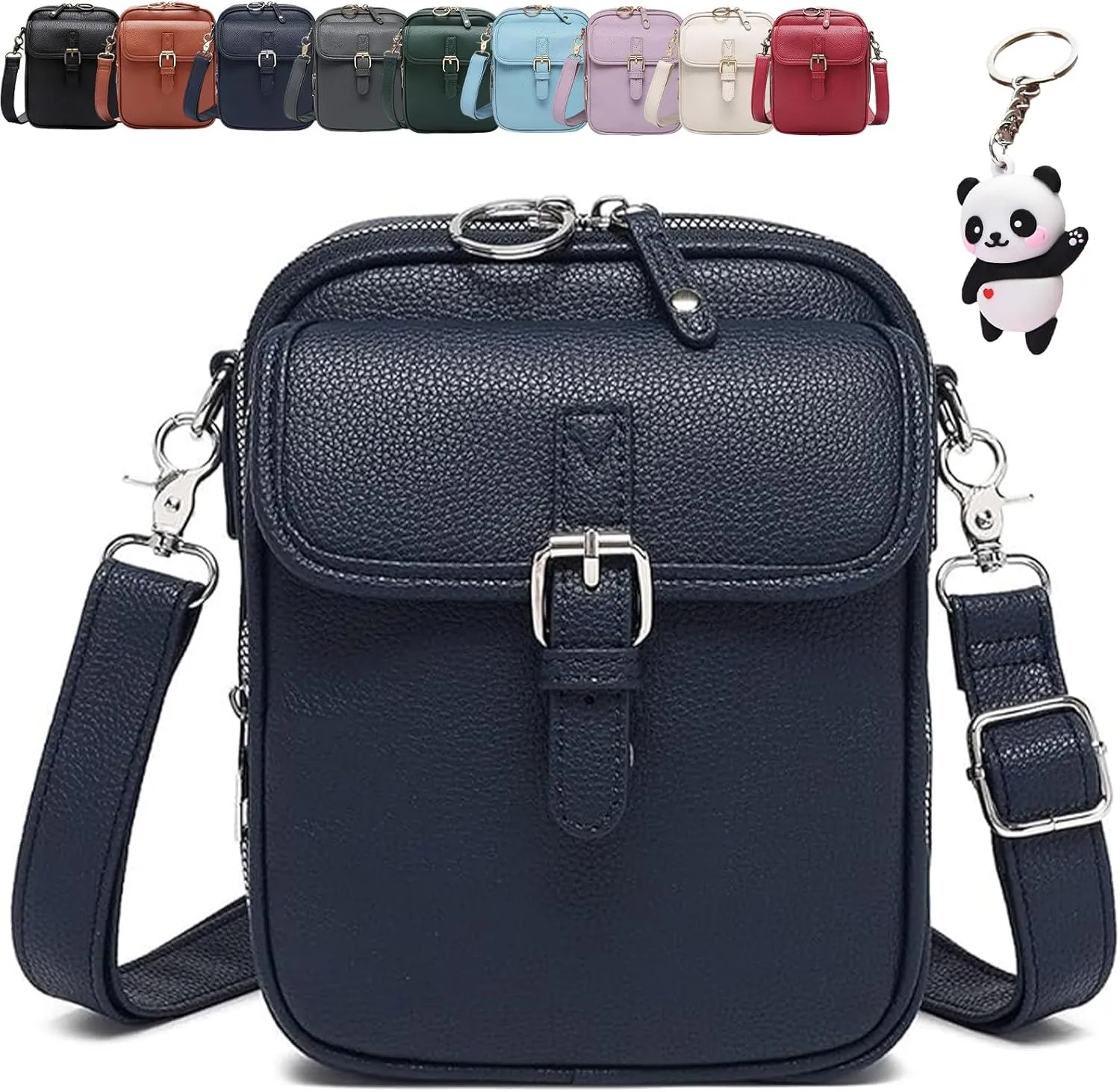 Collaboraten1 Crossbody Leather Bag, Urvashi Large Capacity Anti-Theft Vintage Bag with 10 Card Slots