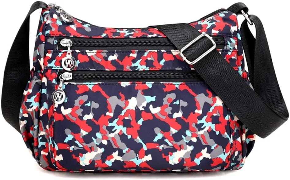 Collsants Nylon Crossbody Purse for Women Travel Shoulder Bag Multi Pocket Water Resistant