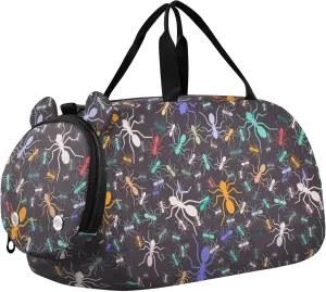 Colorful Ants Sports Duffle Bag for Girls Boys Kids, Gym Bag with Shoe Compartment, Kids Travel Overnight Weekender Shoulder Bag