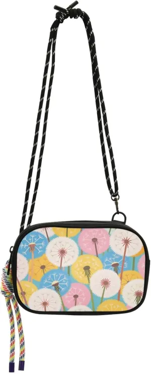 Colorful Cartoon Dandelions Small Black Crossbody Purse for Women Practical with Adjustable Strap Small Handbags Have a meal