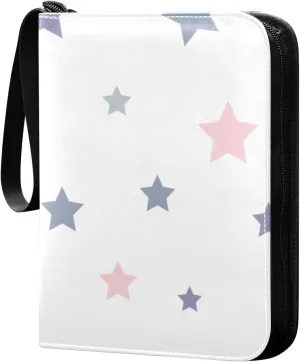 Colorful Endless Stars Card Binder 4-Pocket, 400 Pockets Trading Cards Holder Games Card Albums Storage Organizer Case for Football, Baseball Cards