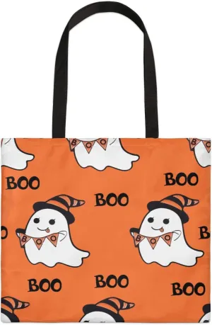 Colorful Ghosts in the Halloween Forest Canvas Tote Bag for Women Men Stylish Tote Handbag Shoulder