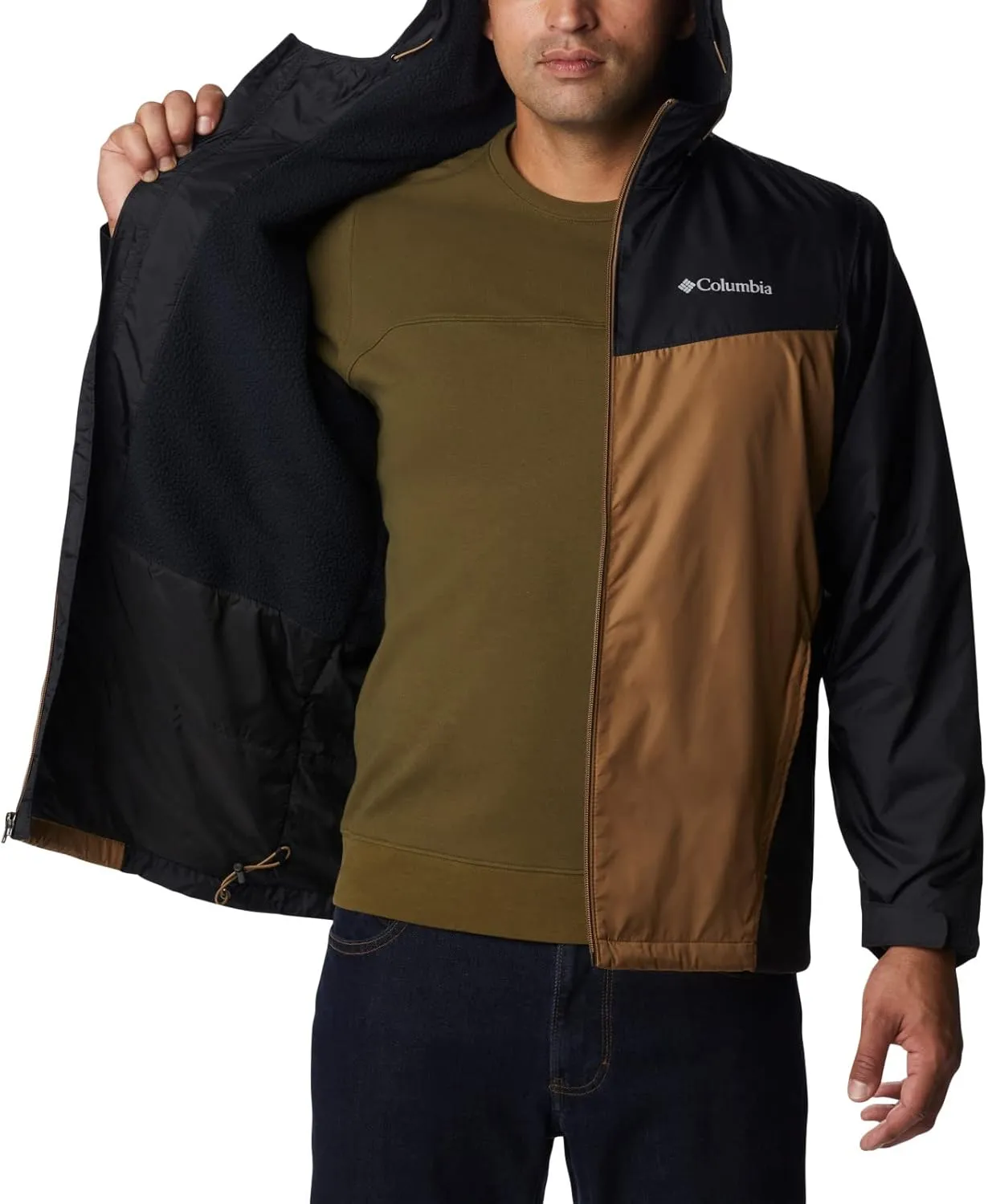Columbia Men’s Glennaker Sherpa Lined Rain Jacket, Waterproof