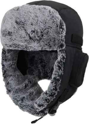 Connectyle Men's Trapper Hat with Faux Fur Linning Eskimo Windproof Winter Warm Hats Ushanka Hunting Hat