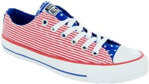 Converse Mens Chuck Taylor All Star Stars and Bars Ox Low Red/White/Blue Sneaker