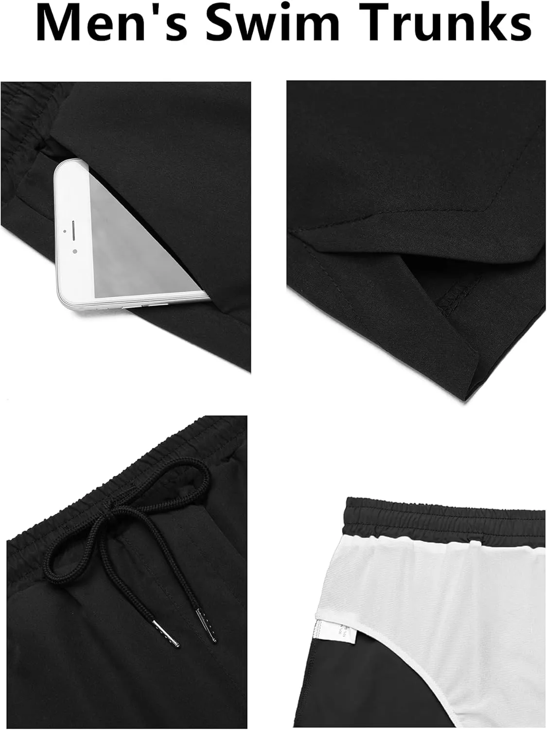 COOFANDY Men's Swim Trunks Quick Dry Board Shorts Swimsuit Swimwear Bathing Suit