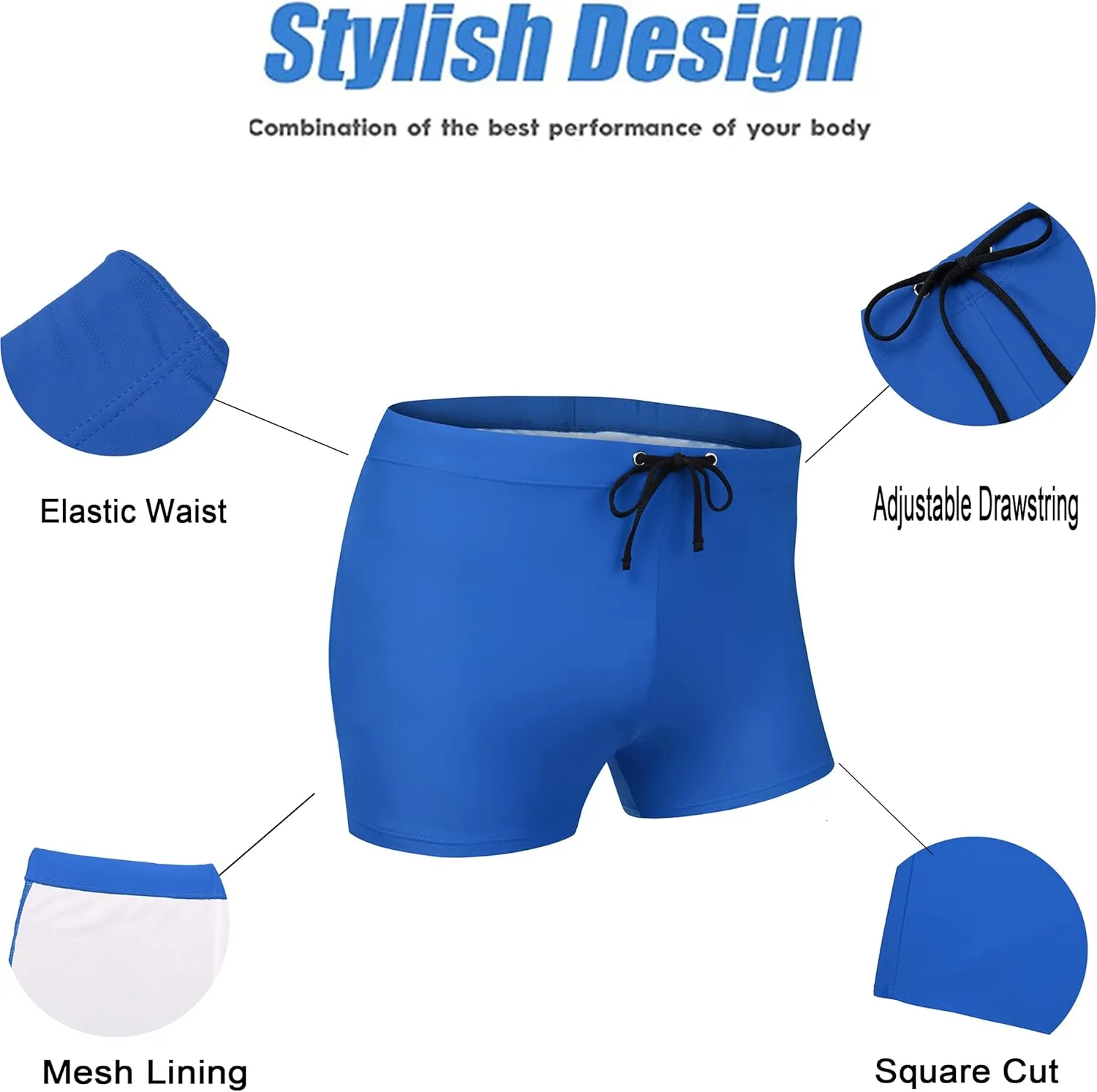 COOFANDY Men's Swimsuit Camo Quick Dry Mens Swimming Shorts Trunks with Pockets