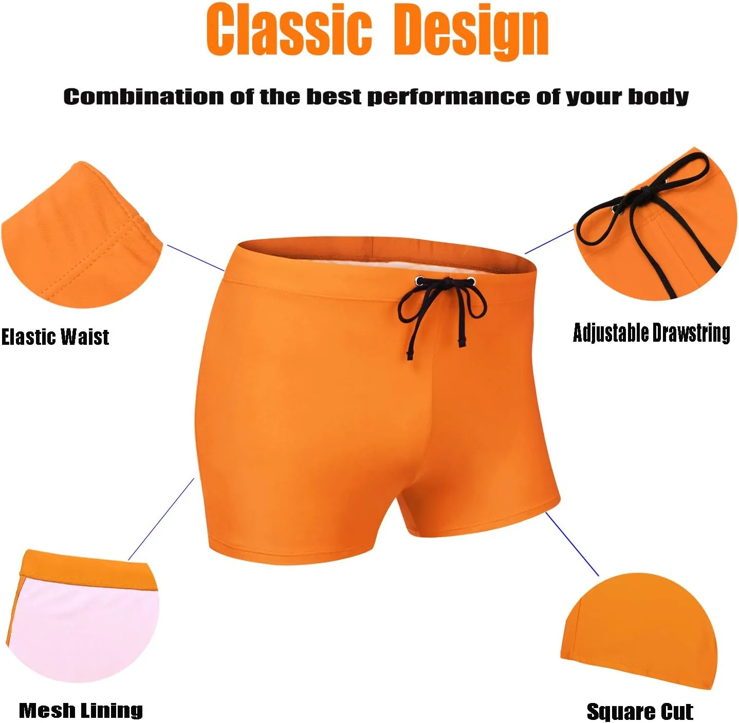 COOFANDY Men's Swimsuit Camo Quick Dry Mens Swimming Shorts Trunks with Pockets