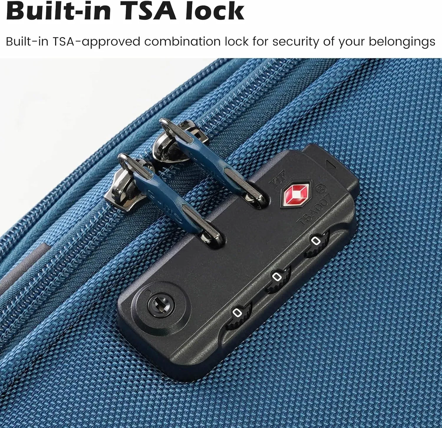 Coolife Luggage 4 Piece Set Suitcase TSA Lock Spinner Softshell lightweight(black blue)