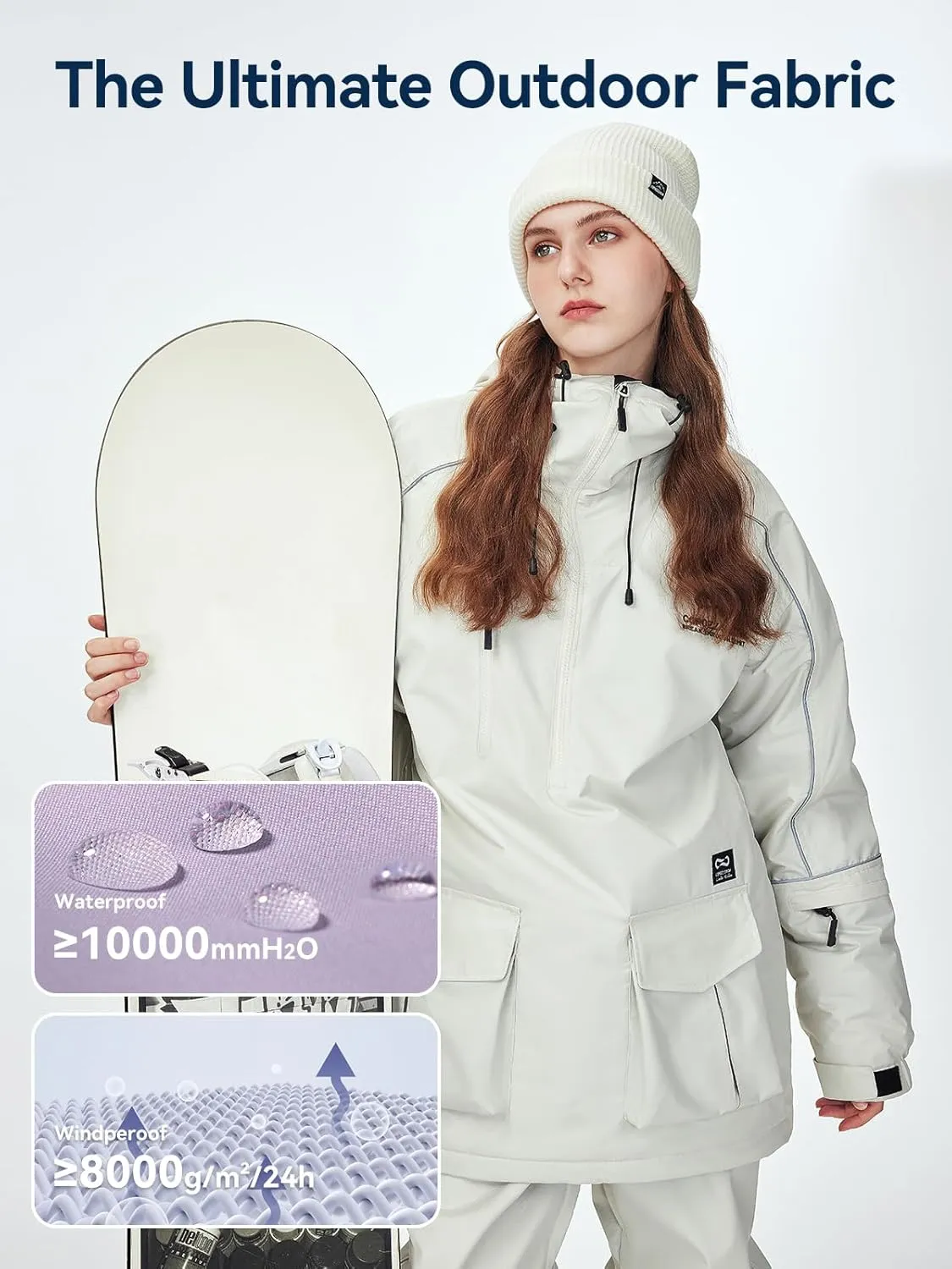 COPOZZ Ski Jacket Waterproof Breathable All Weather Protection for Men Women Perfect for Skiing Hiking and Outdoor Activities