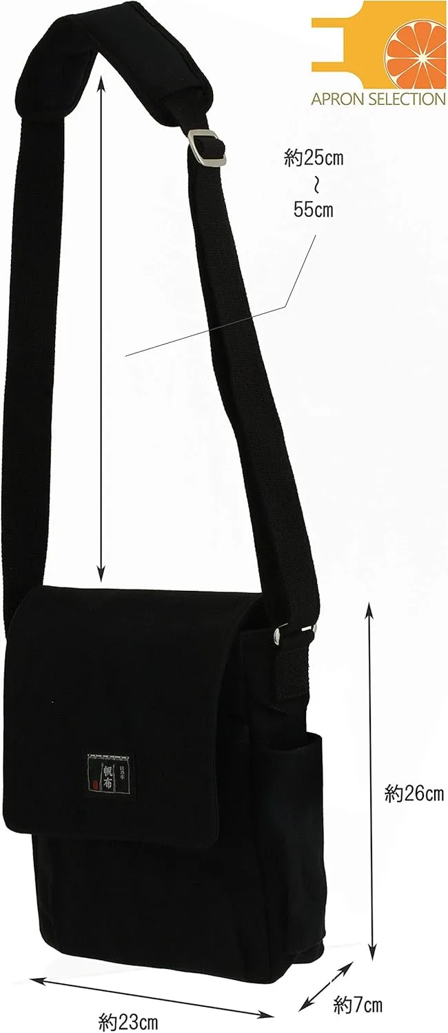 Cotton Canvas Cross Body Bag Moss Green For Men (Black)