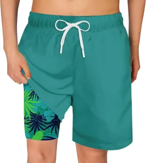 Cozople Boys Swim Trunks Quick Dry Bathing Suits Compression Liner Swim Shorts Swimwear 7-20 Years