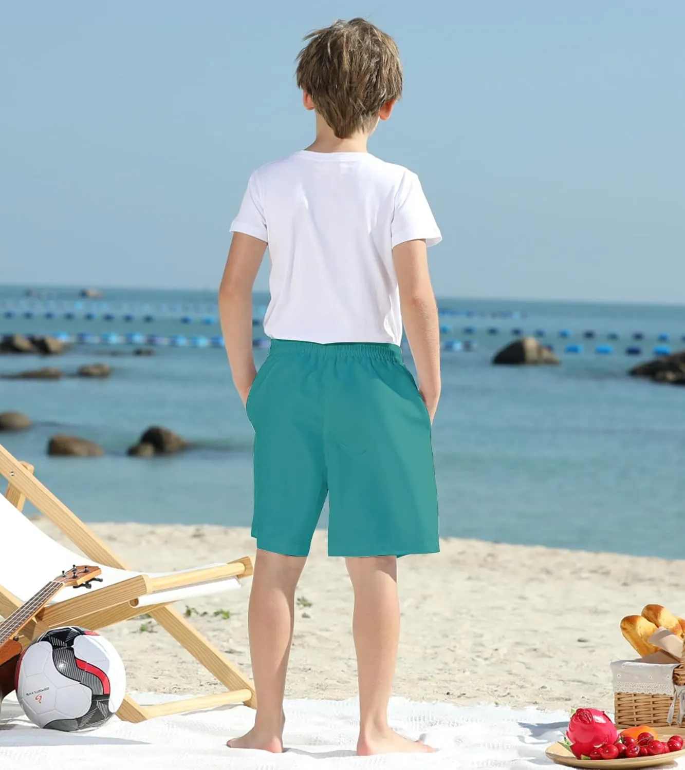 Cozople Boys Swim Trunks Quick Dry Bathing Suits Compression Liner Swim Shorts Swimwear 7-20 Years