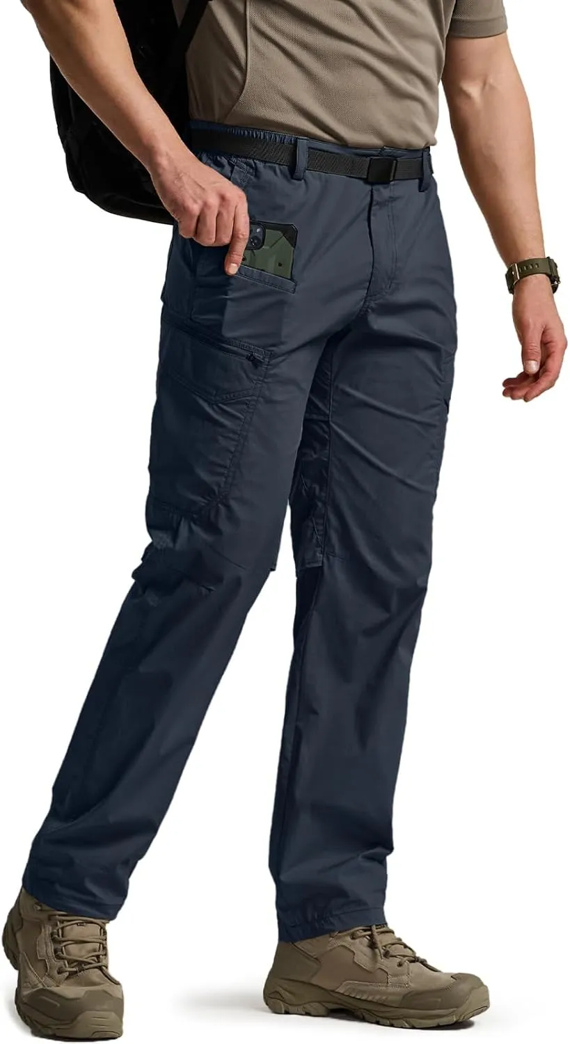 CQR Men's Quick Dry Tactical Pants, Water Resistant Outdoor Pants, Lightweight Stretch Cargo Work Hiking Pants