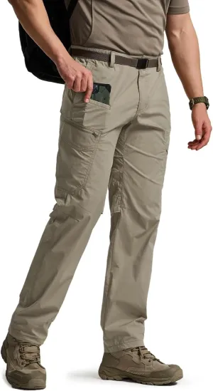 CQR Men's Quick Dry Tactical Pants, Water Resistant Outdoor Pants, Lightweight Stretch Cargo Work Hiking Pants