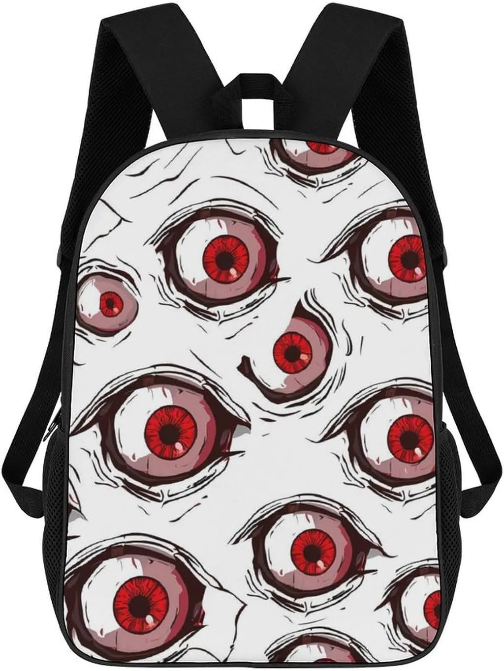 Crazy Scary Eyeballs 17 Inches Unisex Laptop Backpack Lightweight Shoulder Bag Travel Daypack