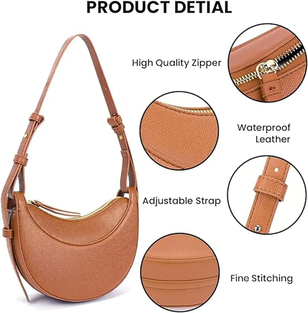Crescent Bags For Women,PU Leather Crescent Bag, Sling Crossbody Purse Handbags Casual Dumpling