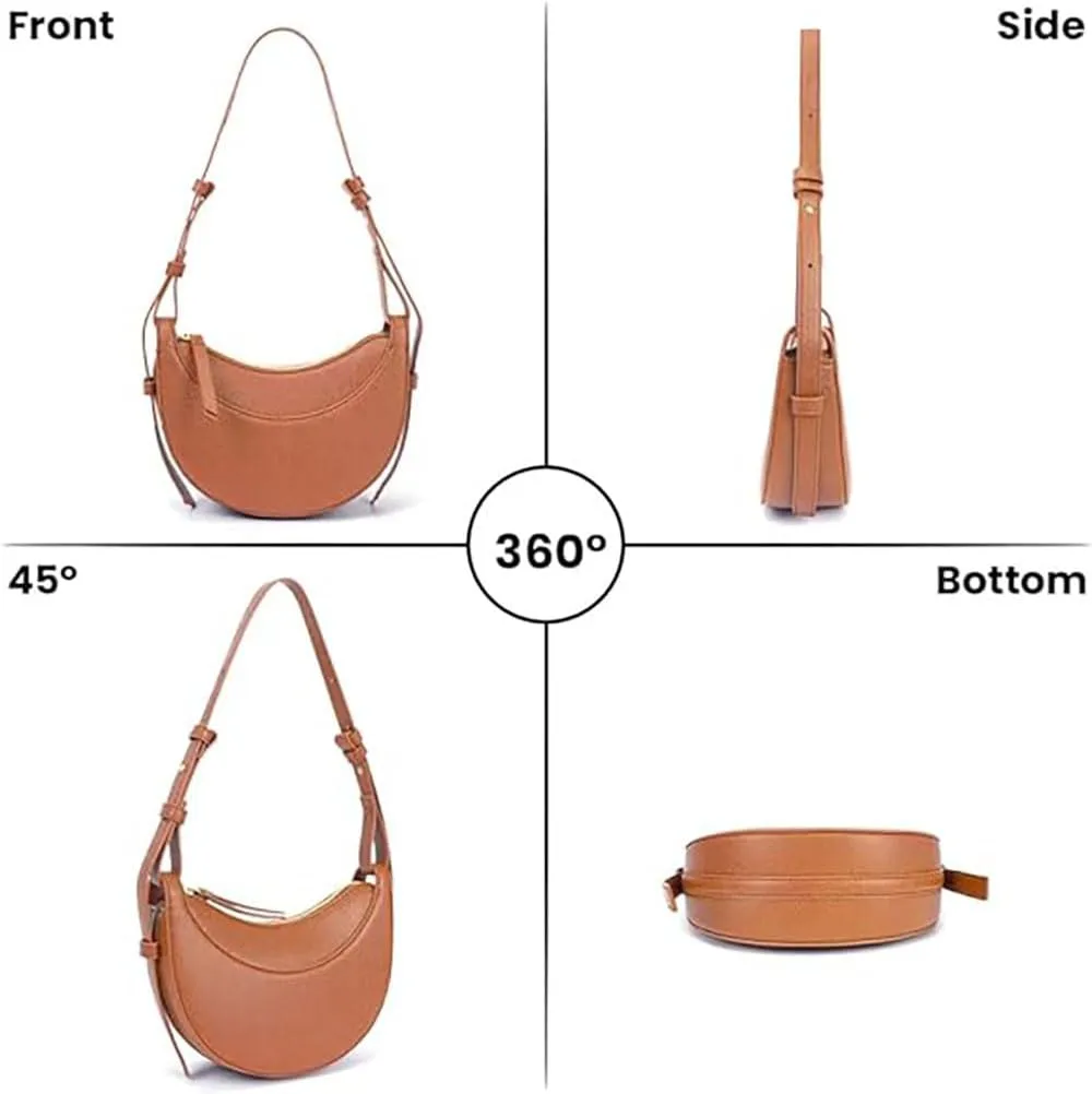 Crescent Bags For Women,PU Leather Crescent Bag, Sling Crossbody Purse Handbags Casual Dumpling