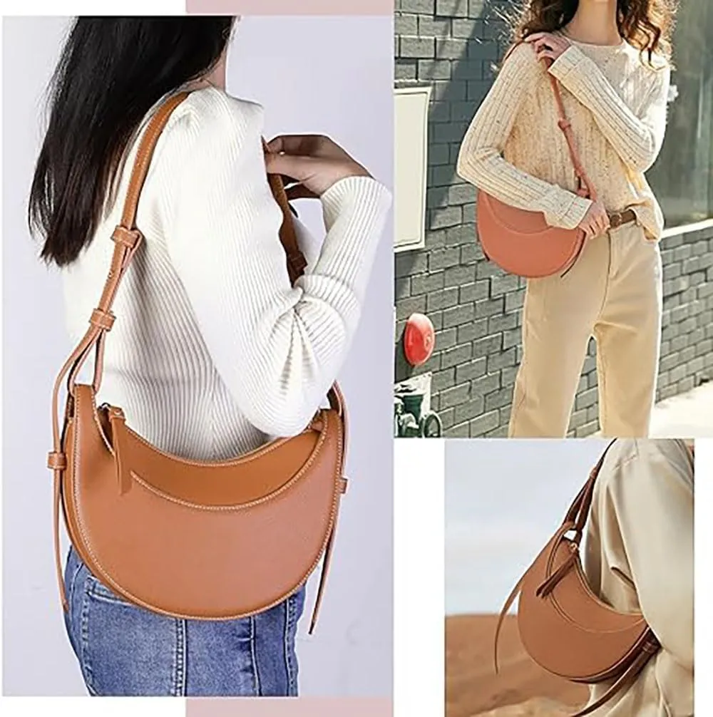Crescent Bags For Women,PU Leather Crescent Bag, Sling Crossbody Purse Handbags Casual Dumpling