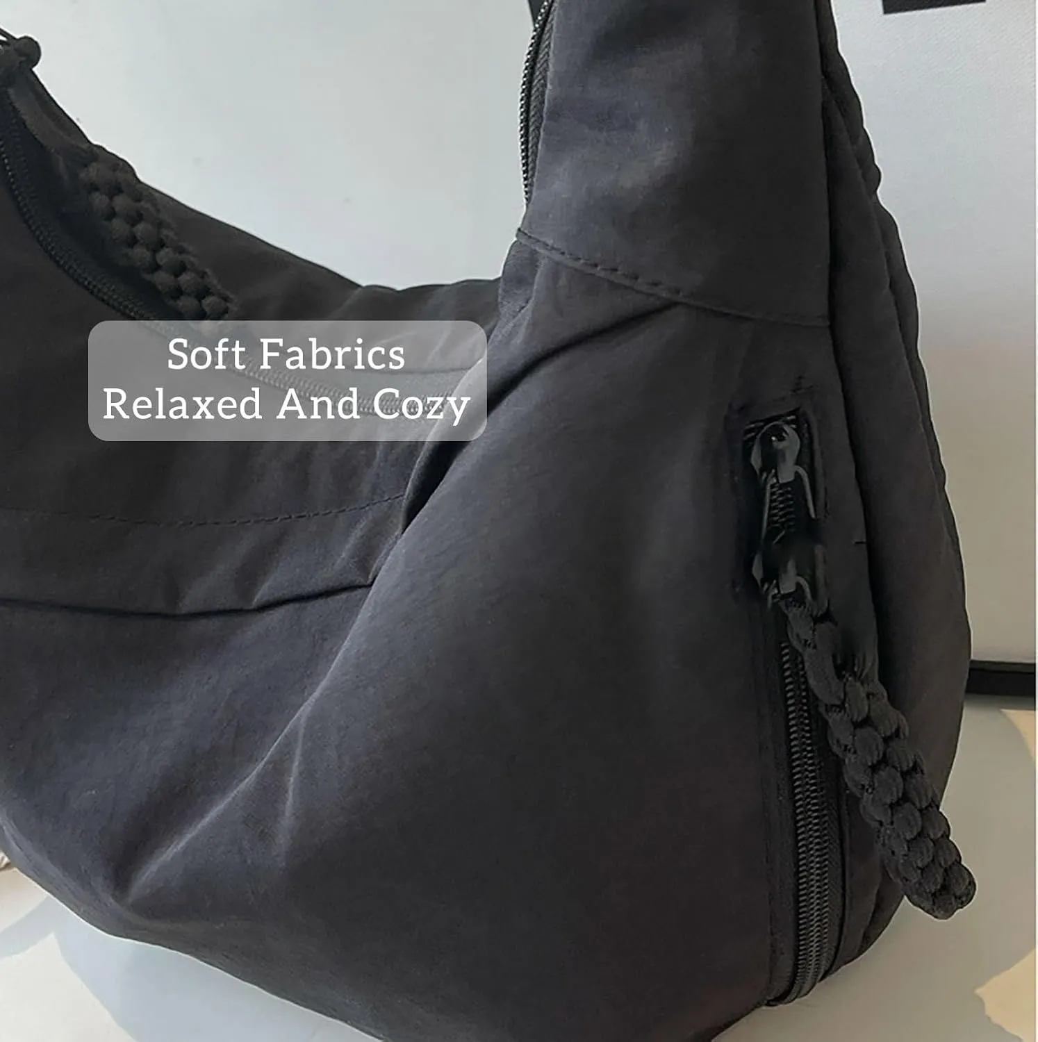 Crescent Crossbody Shoulder Bag For Women Hobo Bag Multi-Pocket Nylon Backpack Travel Shopping Dumpling Bag