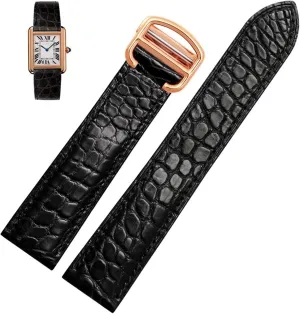 Crocodile Leather Watch Strap，For Cartier Watch Band 20mm，Leather Tank Key London Calibo Watch Chain Women 20mm
