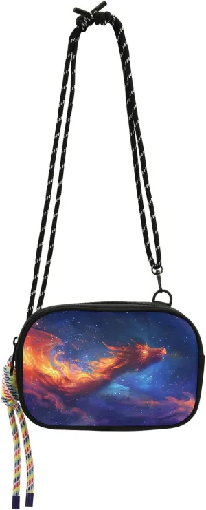 Crossbody Bag A Fire Dragon with Open Wings Spit Out Flames Phone Purse Small Handbag