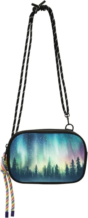Crossbody Bag Aurora Borealis in Woods Phone Purse Small Handbag