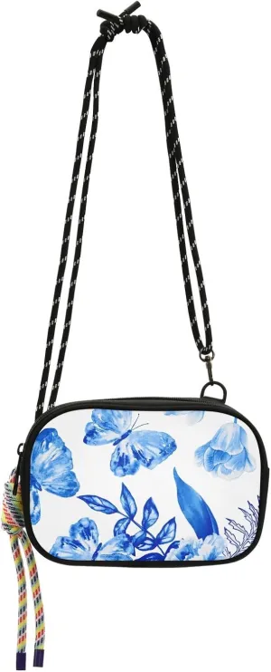 Crossbody Bag Blue Tulips and Butterflies Cell Phone Purse Wallet with Credit Card Slots Multicolor Handbag with Adjustable Strap Fits Phone Keys And More