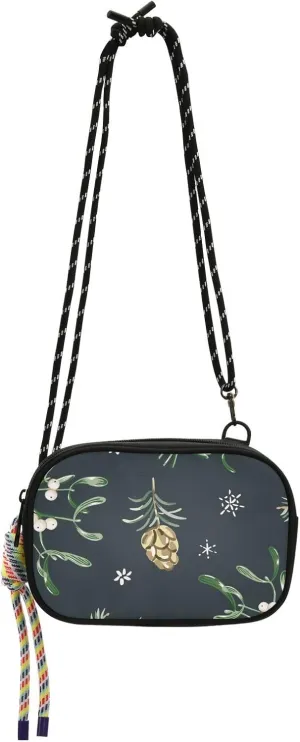 Crossbody Bag Christmas Pine Branch Pattern Cell Phone Purse Wallet with Credit Card Slots Multicolor Handbag with Adjustable Strap Fits Phone Keys And More